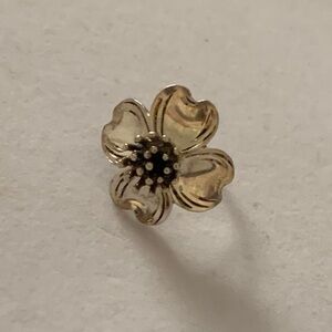 Vintage 925 Sterling Silver Adjustable Size Flower Statement Ring